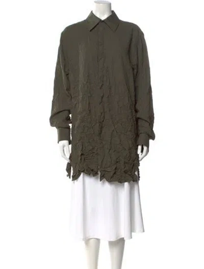 Pre-owned Dion Lee Long Sleeve Top In Green