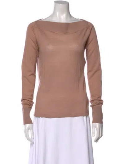 Pre-owned Dion Lee Merino Wool Bateau Neckline Top In Neutral