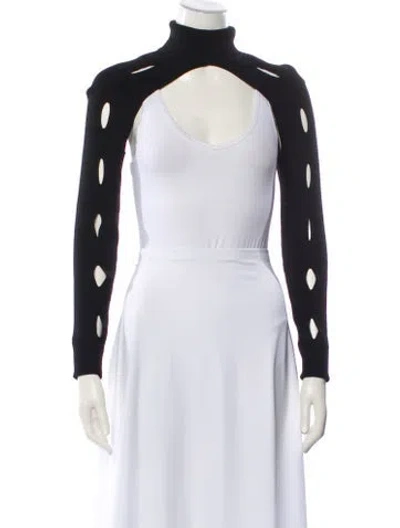 Pre-owned Dion Lee Merino Wool Bolero In Black