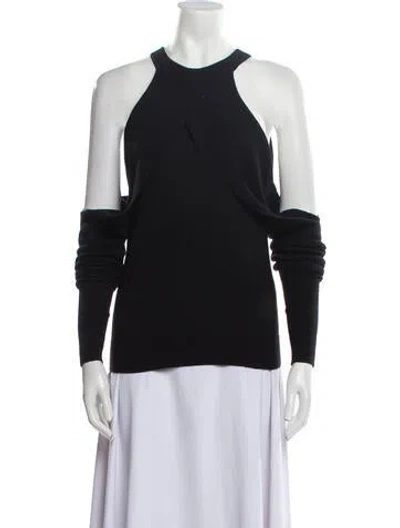 Pre-owned Dion Lee Merino Wool Crew Neck Sweater In Black