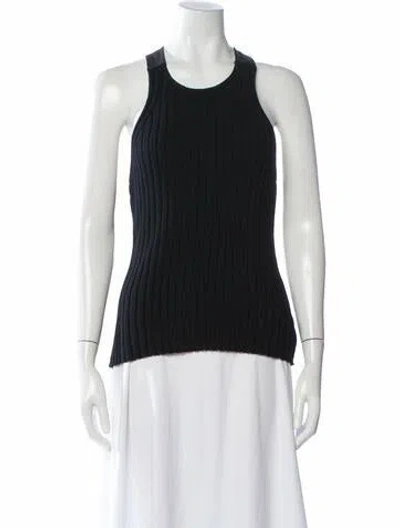 Pre-owned Dion Lee Merino Wool Crew Neck Sweater In Black