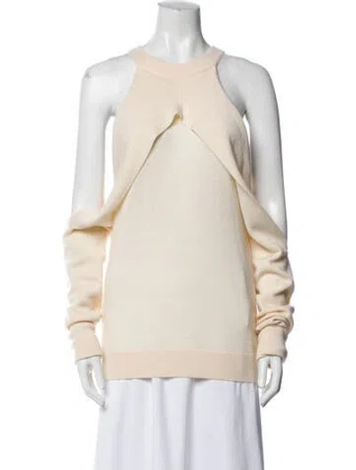 Pre-owned Dion Lee Merino Wool Crew Neck Sweater In Neutral