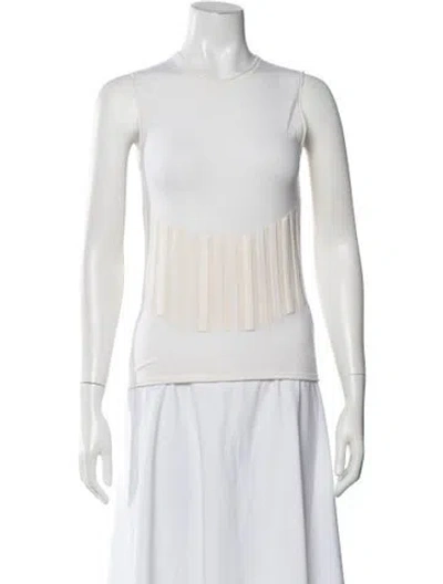 Pre-owned Dion Lee Merino Wool Crew Neck Top In Neutrals