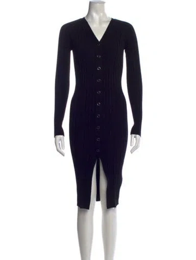 Pre-owned Dion Lee Merino Wool Midi Length Dress In Blue