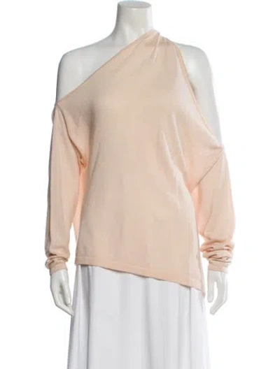 Pre-owned Dion Lee Merino Wool Off-the-shoulder Sweater In Neutral
