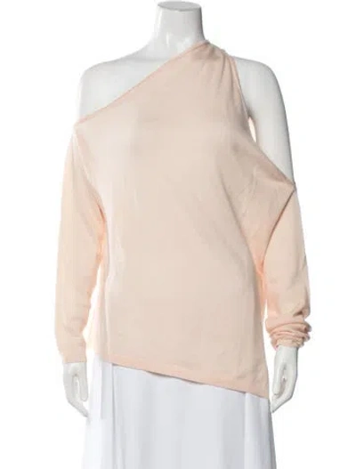 Pre-owned Dion Lee Merino Wool One-shoulder Top In Neutrals