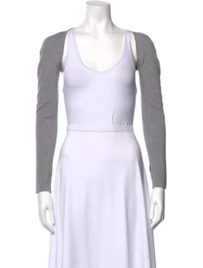 Pre-owned Dion Lee Merino Wool Scoop Neck Top In Gray