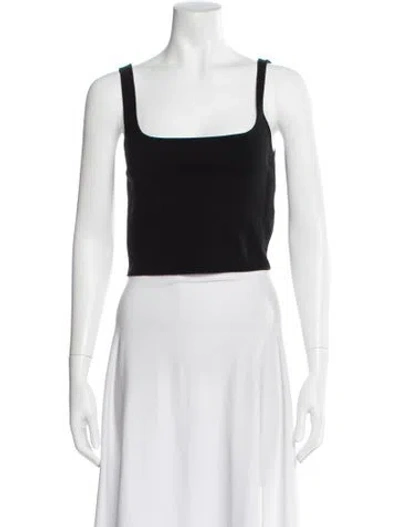 Pre-owned Dion Lee Merino Wool Square Neckline Crop Top In Blue