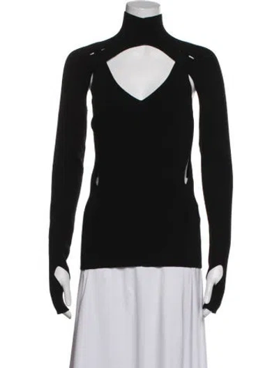 Pre-owned Dion Lee Merino Wool Turtleneck Sweater In Black