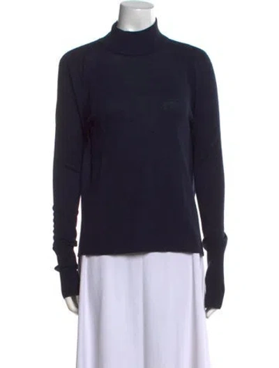 Pre-owned Dion Lee Merino Wool Turtleneck Sweater In Blue