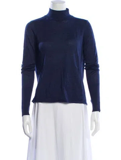 Pre-owned Dion Lee Merino Wool Turtleneck Sweater In Blue