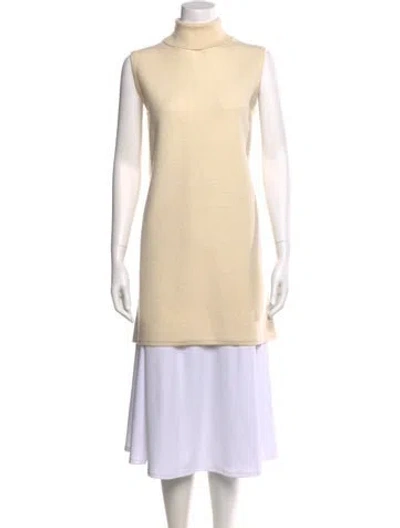 Pre-owned Dion Lee Merino Wool Turtleneck Sweater In Neutral
