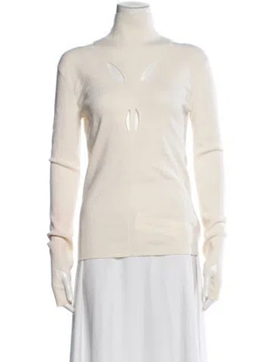 Pre-owned Dion Lee Merino Wool Turtleneck Sweater In Neutrals