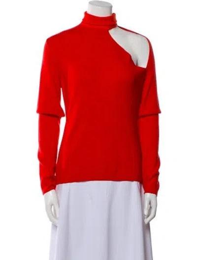 Pre-owned Dion Lee Merino Wool Turtleneck Sweater In Orange