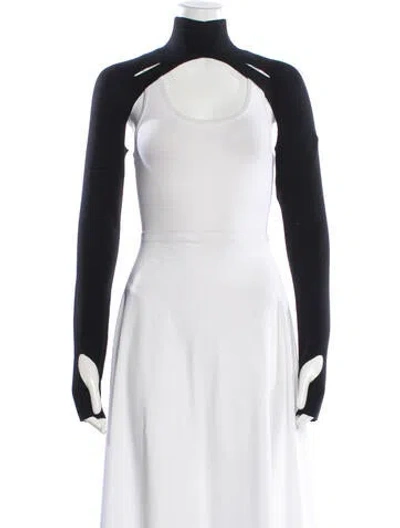 Pre-owned Dion Lee Merino Wool Turtleneck Sweater In White