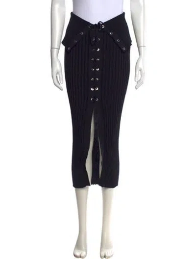 Pre-owned Dion Lee Midi Length Skirt In Black