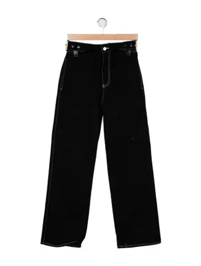 Pre-owned Dion Lee Mid-rise Wide Leg Jeans In Black