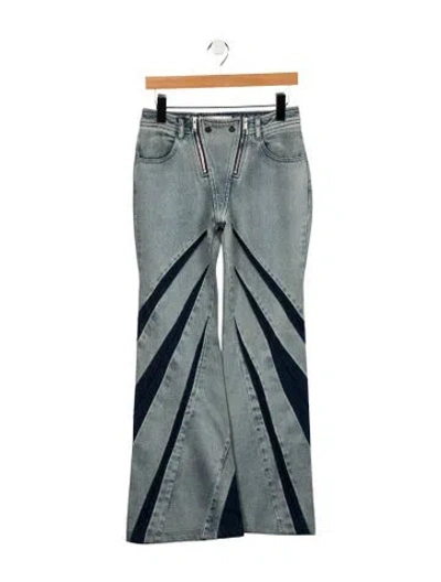Pre-owned Dion Lee Mid-rise Wide Leg Jeans In Blue