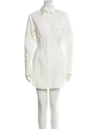 Pre-owned Dion Lee Mini Dress In White