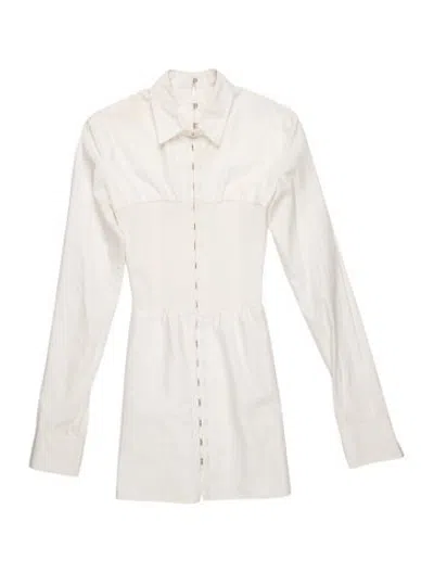 Pre-owned Dion Lee Mini Dress In White