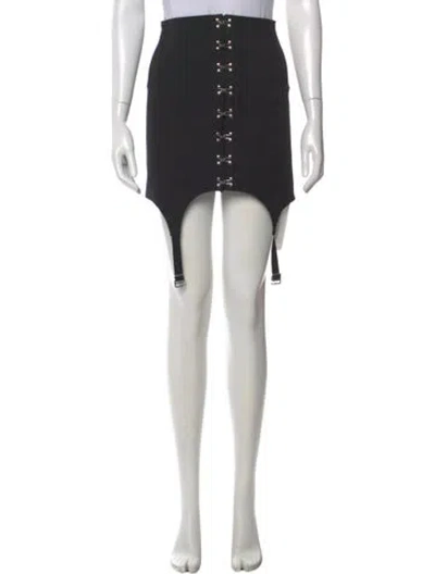 Pre-owned Dion Lee Mini Skirt In Black
