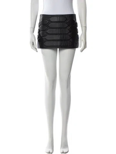 Pre-owned Dion Lee Mini Skirt In Black