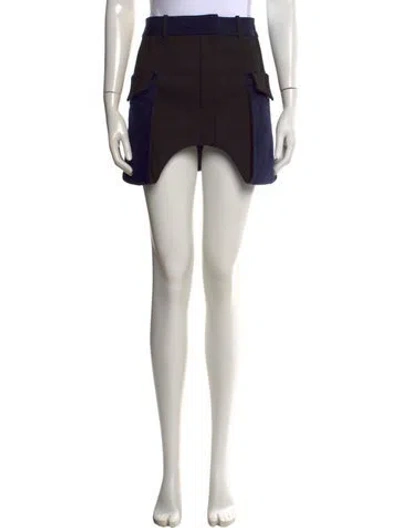 Pre-owned Dion Lee Mini Skirt In Black