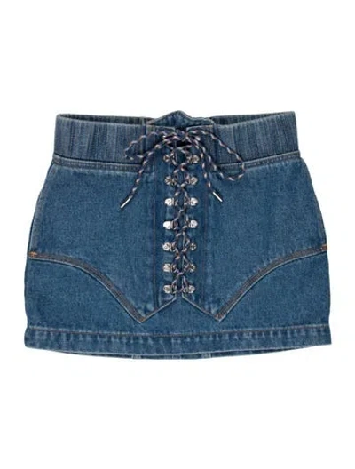 Pre-owned Dion Lee Mini Skirt In Blue