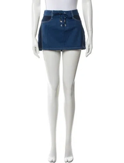 Pre-owned Dion Lee Mini Skirt In Blue