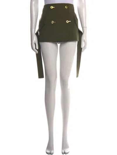 Pre-owned Dion Lee Mini Skirt In Green