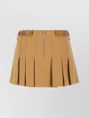 Dion Lee Mini Skirt In Stretch Cotton In Brown