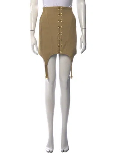 Pre-owned Dion Lee Mini Skirt In Neutrals