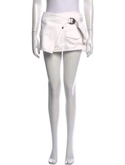Pre-owned Dion Lee Mini Skirt In White