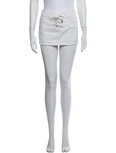Pre-owned Dion Lee Mini Skirt In White