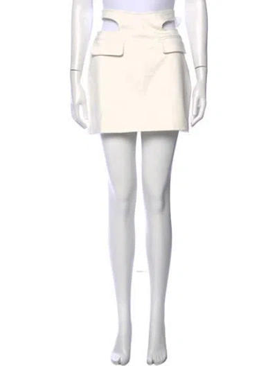 Pre-owned Dion Lee Mini Skirt In White