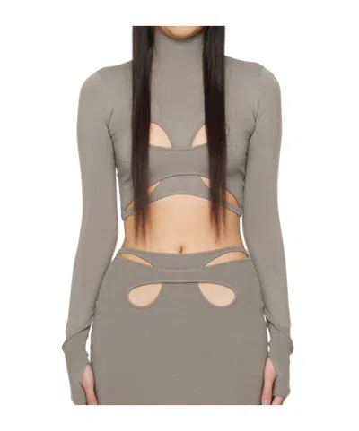 Dion Lee Mobius Loop Cropped Top In Black Cement