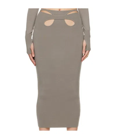 Dion Lee Mobius Loop Midi Skirt In Gray