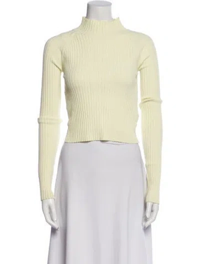 Pre-owned Dion Lee Mock Neck Long Sleeve Crop Top In Yellow
