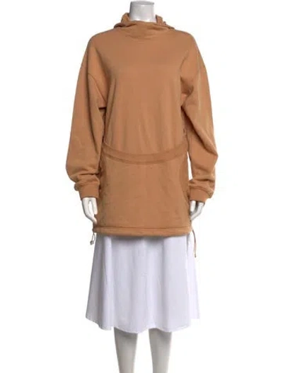 Pre-owned Dion Lee Mock Neck Long Sleeve Hoodie In Neutrals