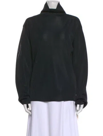 Pre-owned Dion Lee Mock Neck Long Sleeve Sweatshirt W/ Tags In Blue