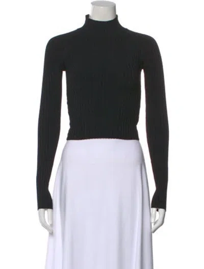 Pre-owned Dion Lee Mock Neck Long Sleeve Top In Black