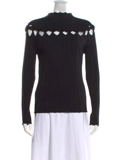 Pre-owned Dion Lee Mock Neck Long Sleeve Top In Black