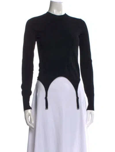 Pre-owned Dion Lee Mock Neck Long Sleeve Top In Black