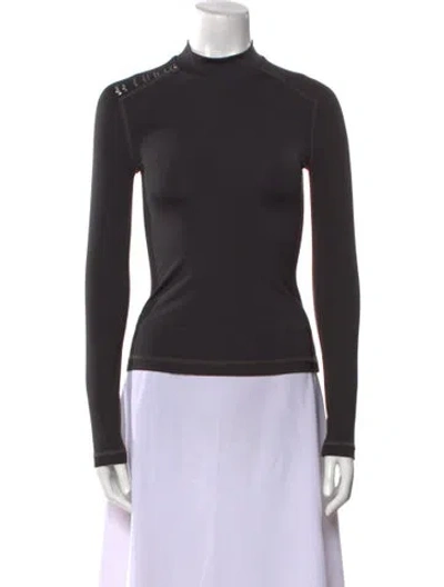 Pre-owned Dion Lee Mock Neck Long Sleeve Top W/ Tags In Black