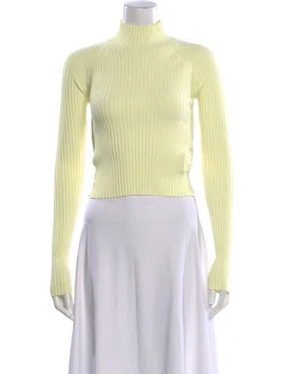 Pre-owned Dion Lee Mock Neck Long Sleeve Top In Yellow