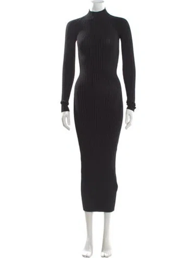Pre-owned Dion Lee Mock Neck Midi Length Dress In Black