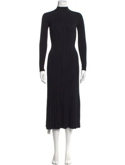 Pre-owned Dion Lee Mock Neck Midi Length Dress In Black