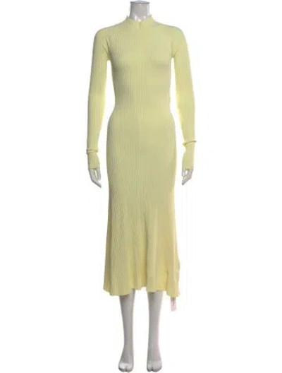 Pre-owned Dion Lee Mock Neck Midi Length Dress In Yellow