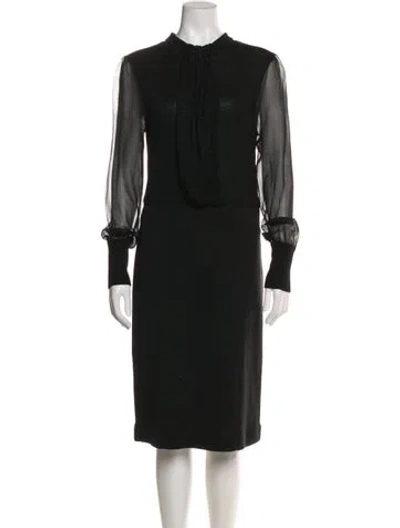 Pre-owned Dion Lee Mock Neck Mini Dress In Black