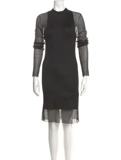 Pre-owned Dion Lee Mock Neck Mini Dress In Black